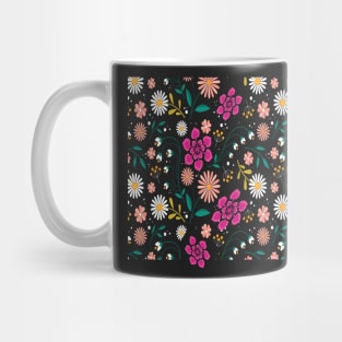 Flowy Scandi folk floral design, Flowy Floral Mug